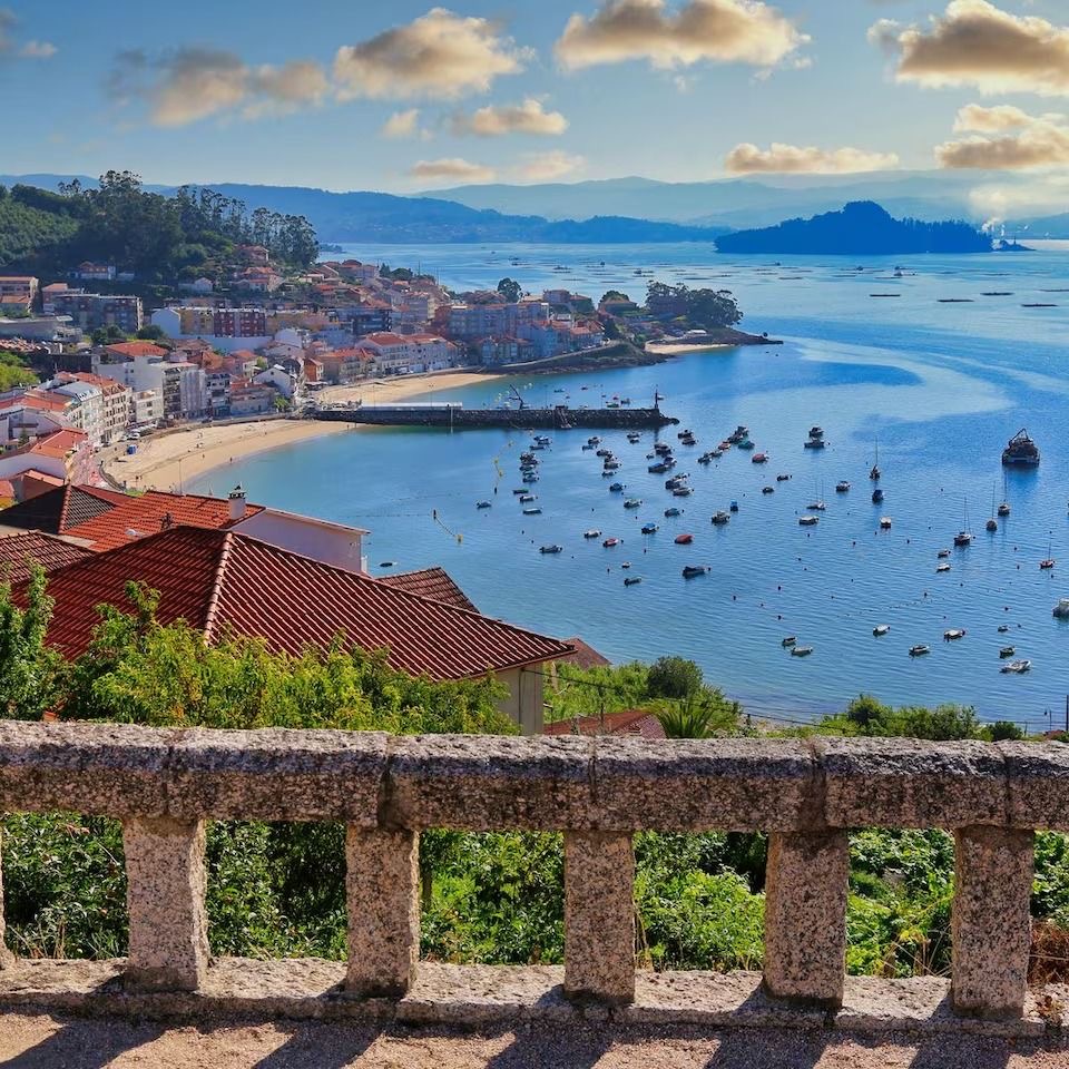 Vista de la ría en las Rías Baixas, Galicia
